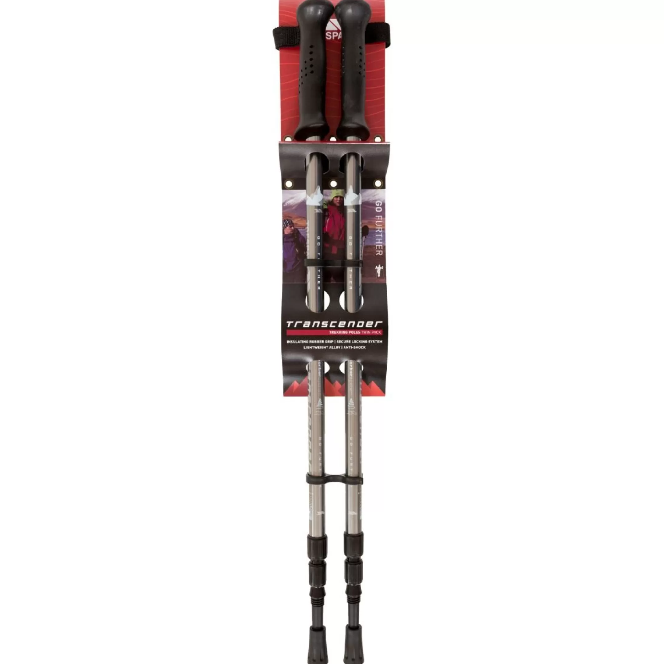 Anti Shock Collapsible Trekking Poles 135cm | Trespass Cheap