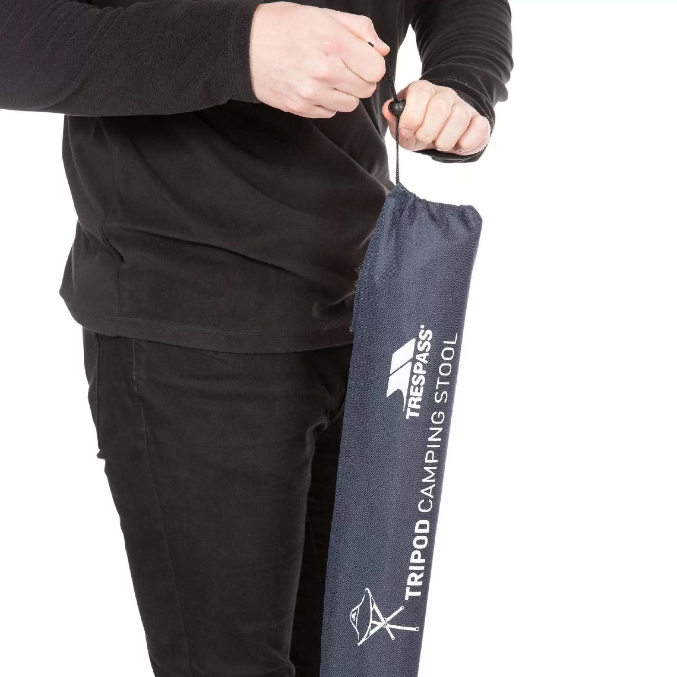 Fold Up Camping Stool with Carry Bag Tripod | Trespass Cheap