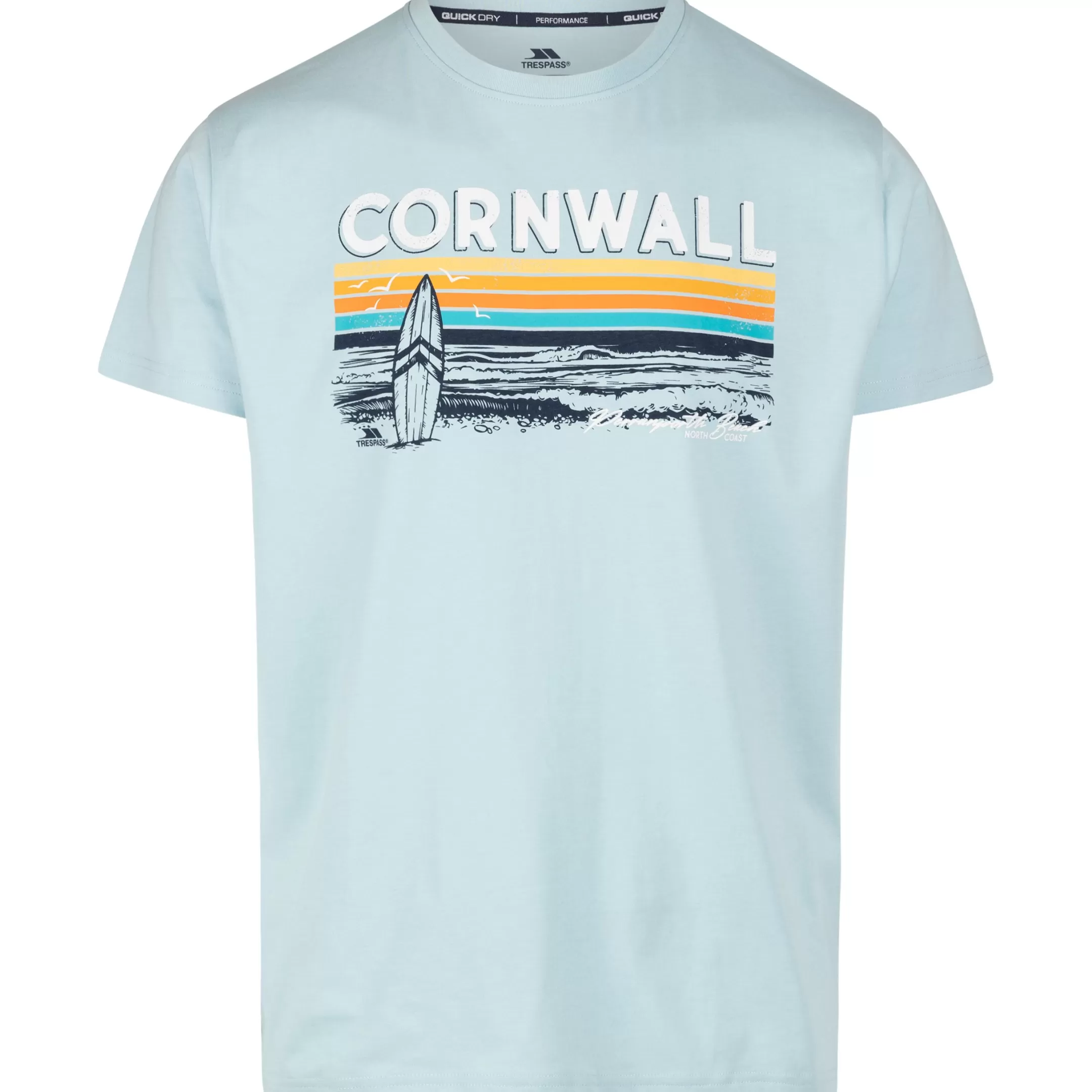 Male Casual Printed T-Shirt Akkul in FOAM | Trespass Clearance