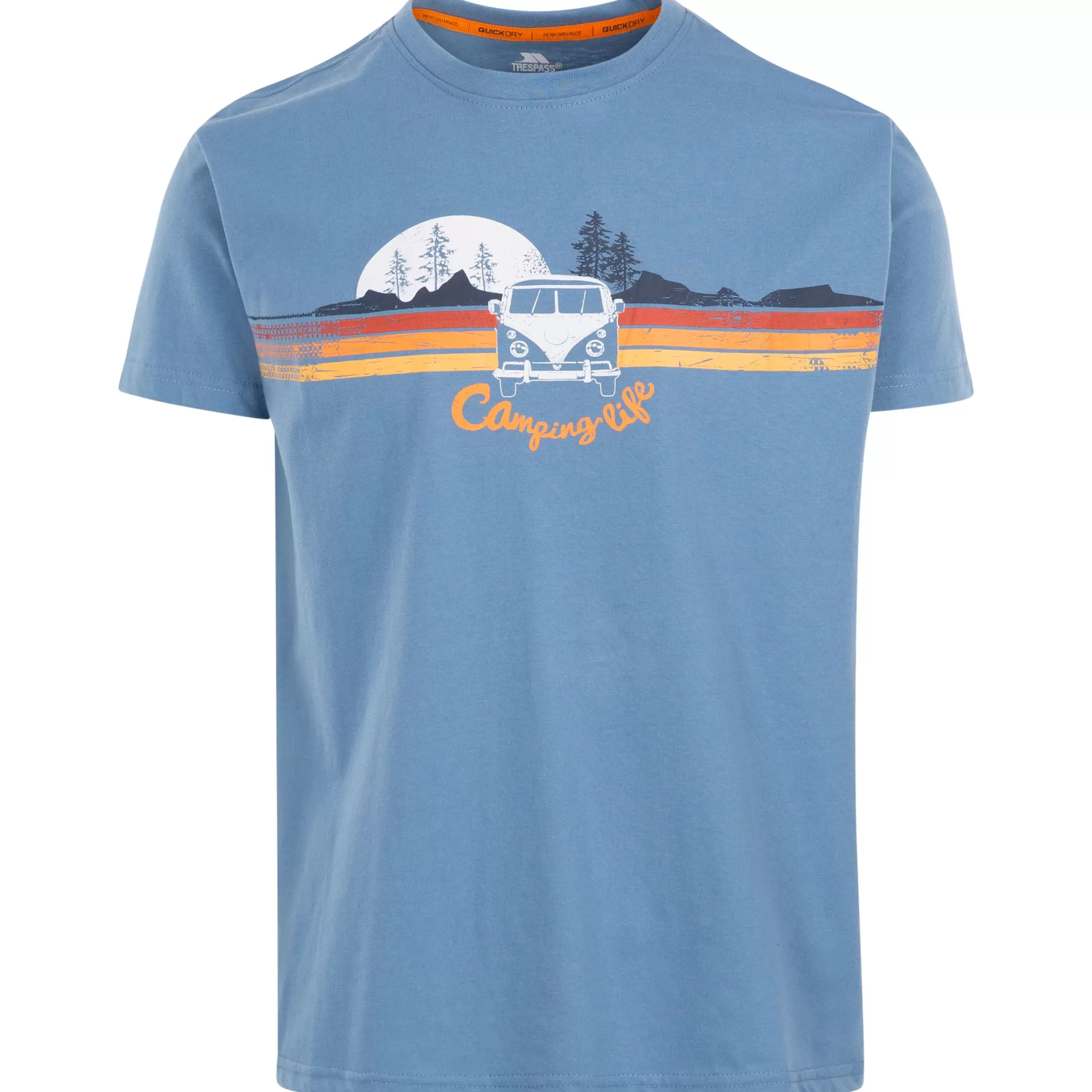 Men's Casual Short Sleeve Graphic Camping Life T-shirt Cromer | Trespass Clearance