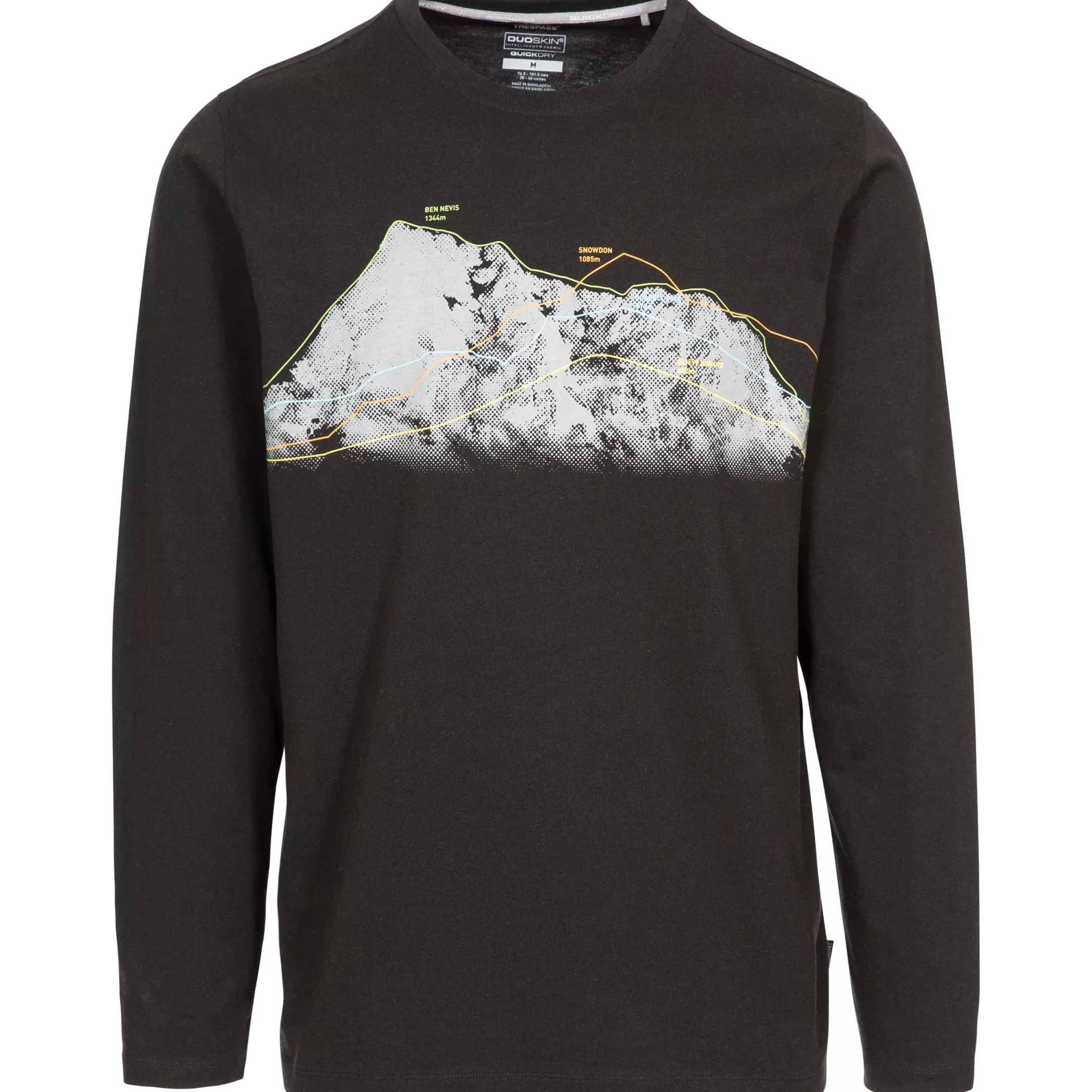 Mens T Shirt Long Sleeved Quick Dry Wrenburyton | Trespass Sale