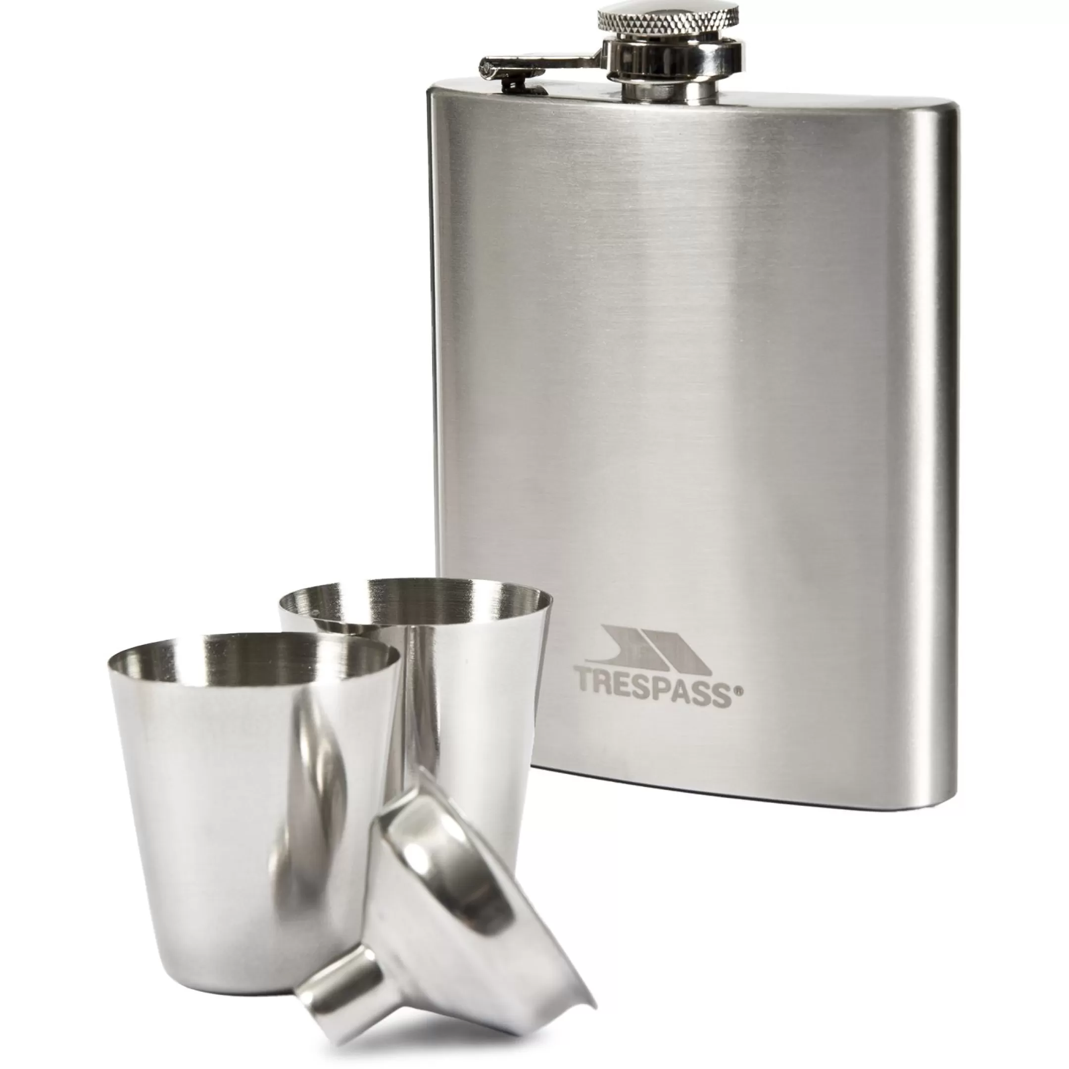 Steel Hip Flask Set Stainless | Trespass Cheap