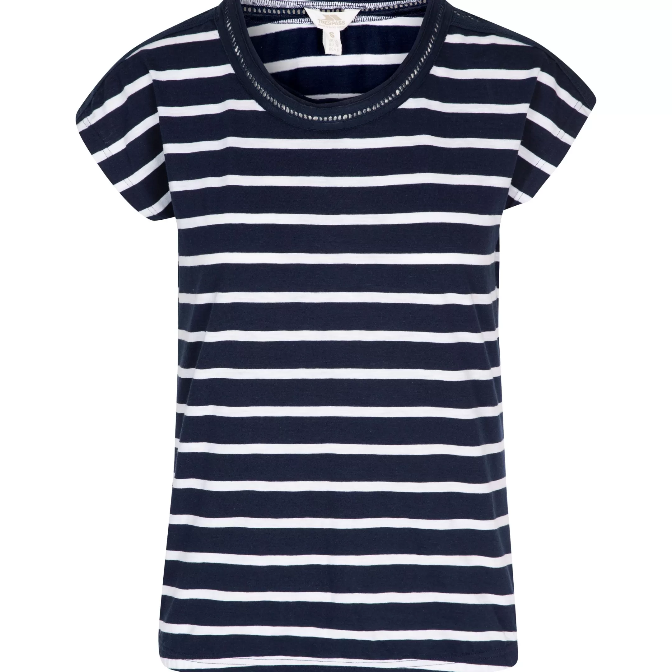 Women's Casual Short Sleeve Stripe T-Shirt Moor | Trespass Flash Sale