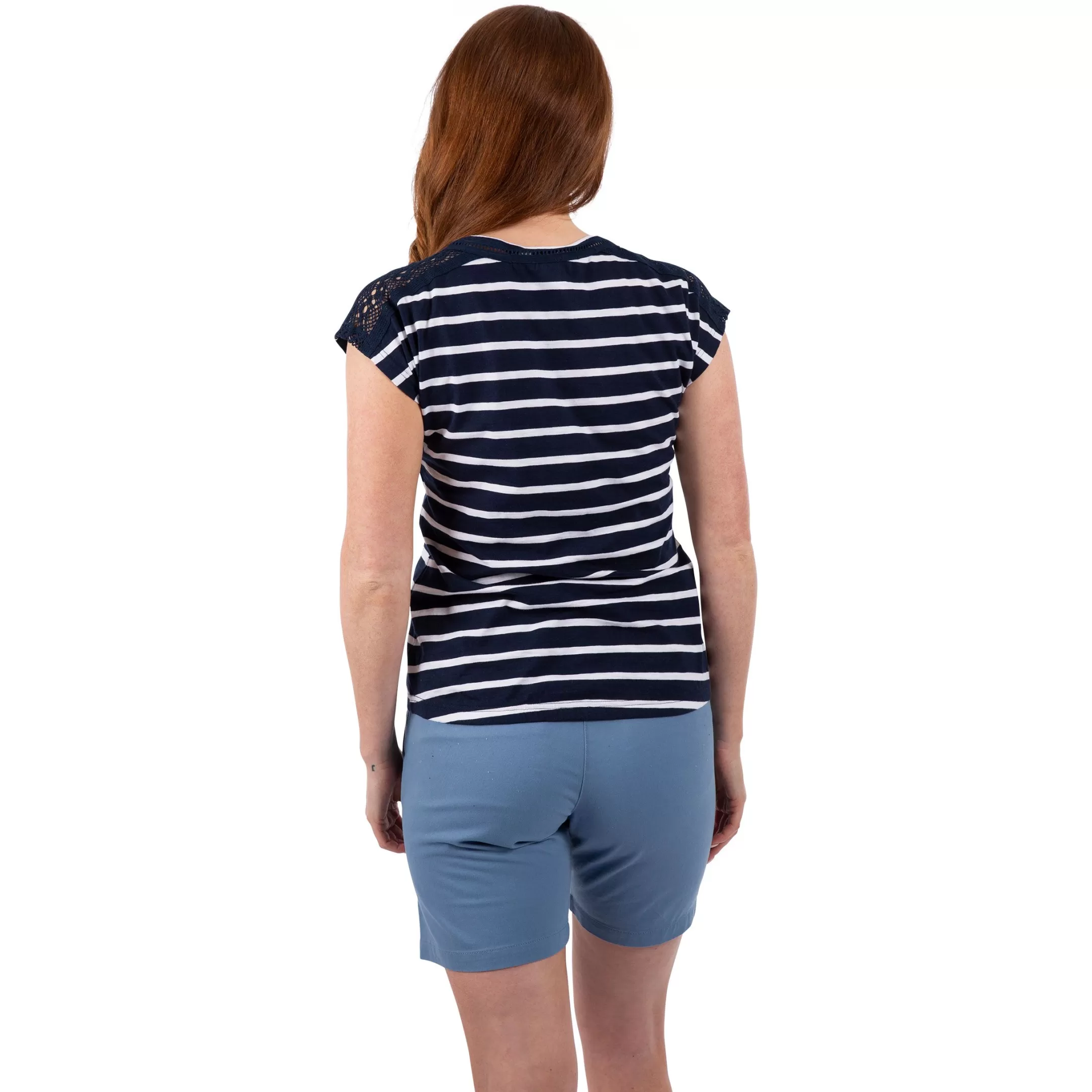 Women's Casual Short Sleeve Stripe T-Shirt Moor | Trespass Flash Sale