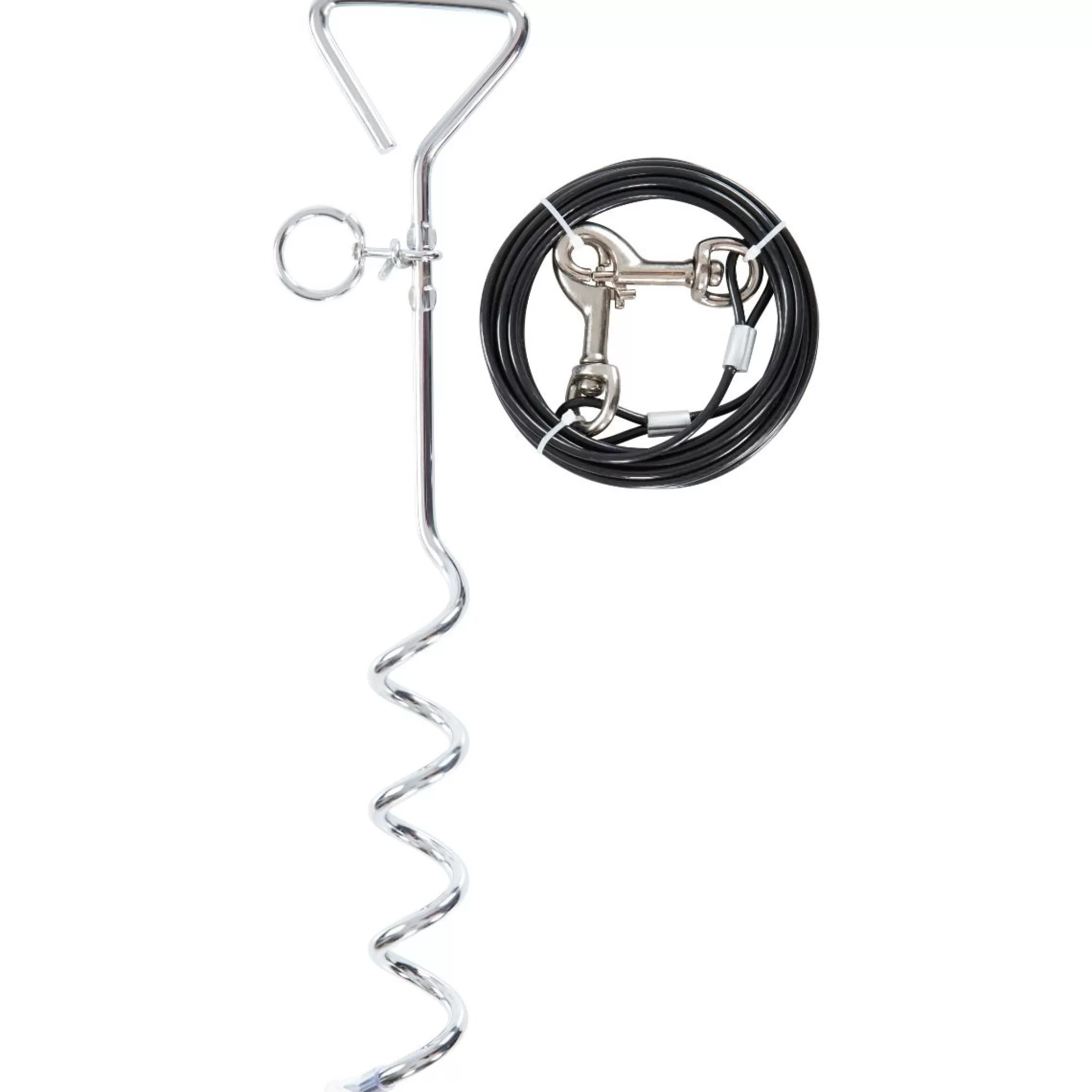 Trespaws Dog Tie Out Stake with Cable Tether | Trespass Store