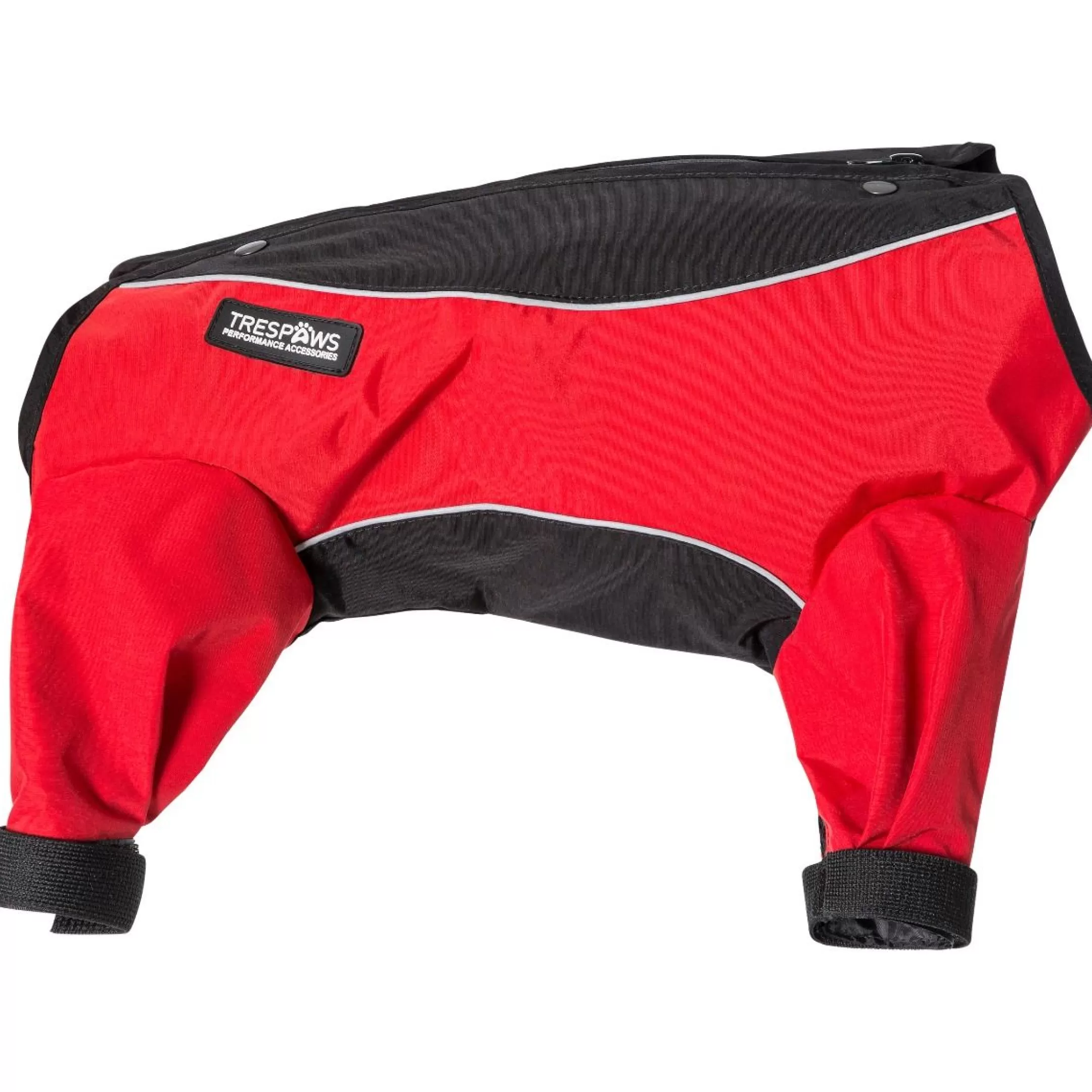 Trespaws Medium Waterproof Dog Coat With Legs Tia in Black/Red | Trespass Discount