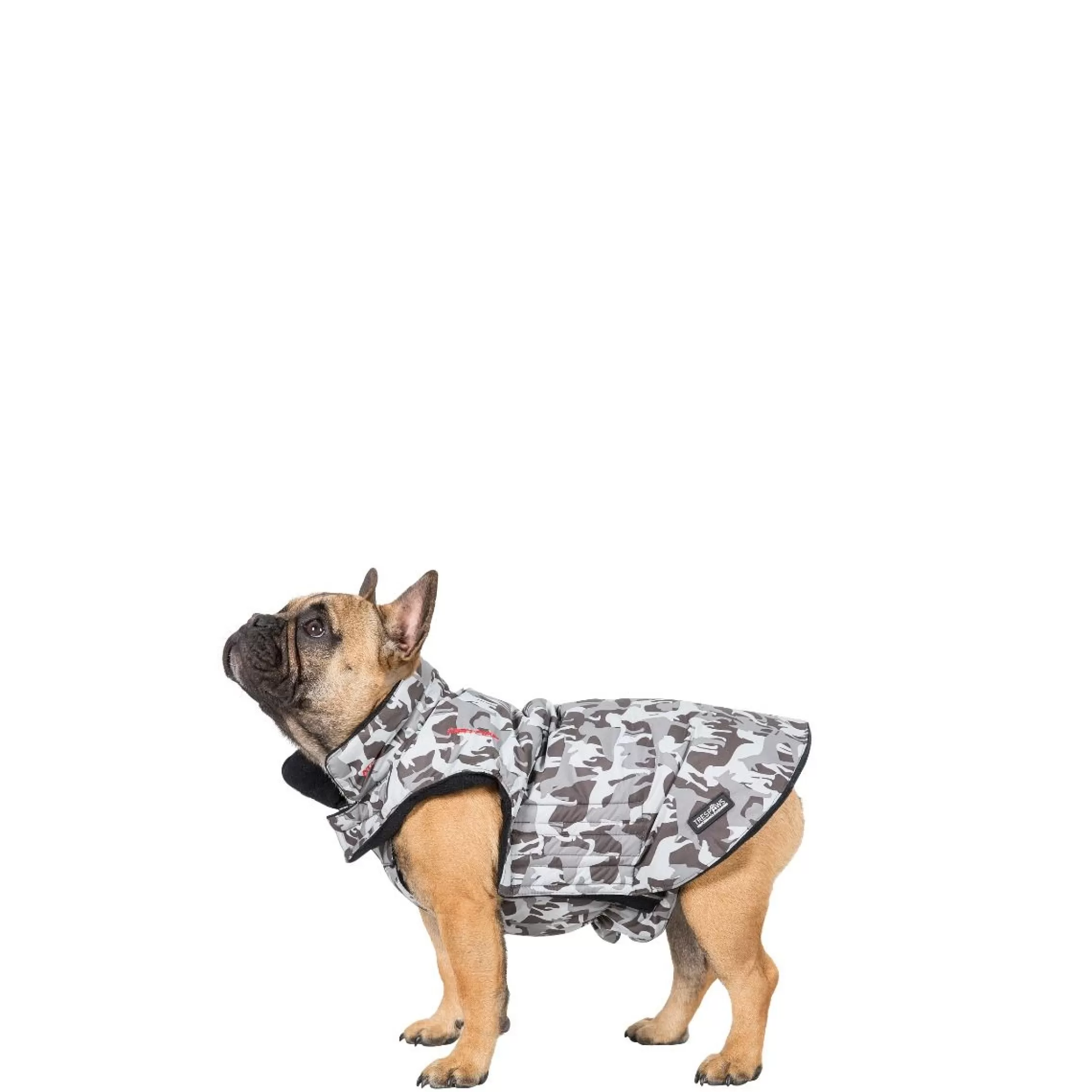 Trespaws Small Camo Dog Printed Raincoat in Grey Charly | Trespass Sale